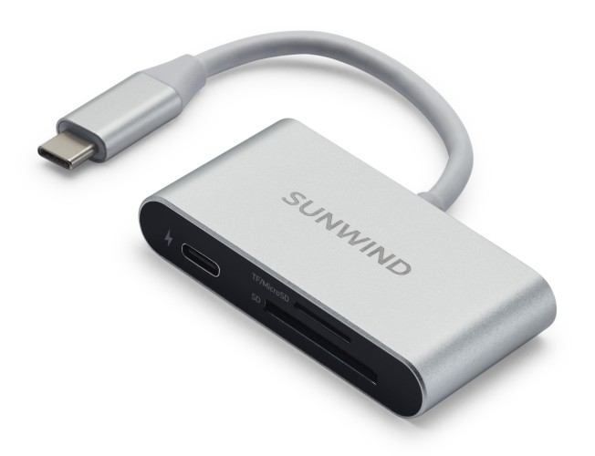 Устройство чтения карт памяти USB Type-C SunWind SW-CR051-S серебристый