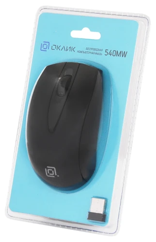Мышь Оклик 540MW черный оптическая 1200dpi беспров. USB для ноутбука 3but (1175373)