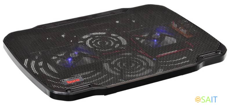 Подставка для ноутбука Buro BU-LCP156-B208 15.6"355x260x21мм 2xUSB 2x 80ммFAN 560г металлическая сетка/пластик черный
