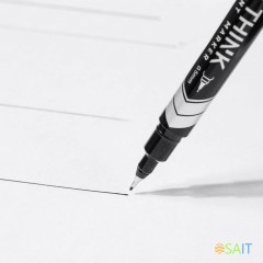 Маркер перманентный Deli EU211-BK Think двойной пиш. наконечник 0.5-1мм черный