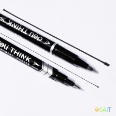 Маркер перманентный Deli EU211-BK Think двойной пиш. наконечник 0.5-1мм черный