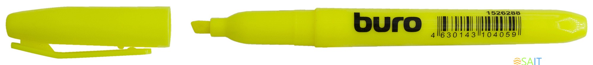 Текстовыделитель Buro Base скошенный пиш. наконечник 1-4мм желтый коробка