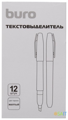 Текстовыделитель Buro Base скошенный пиш. наконечник 1-4мм желтый коробка