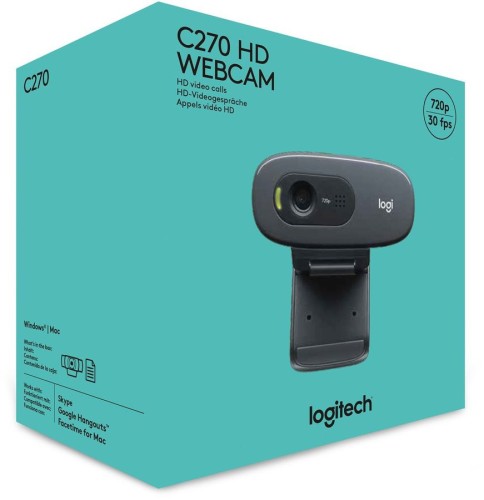 Камера Web Logitech HD Webcam C270 черный 0.9Mpix (1280x720) USB2.0 с микрофоном (960-001063)