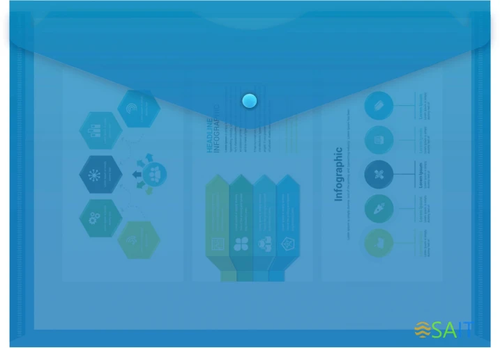Конверт на кнопке Бюрократ -PK803TBLU A4 пластик 0.15мм синий