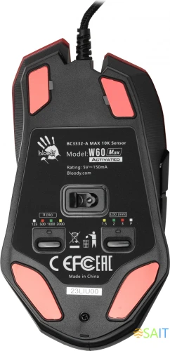 Мышь A4Tech Bloody W60 Max красный оптическая 10000dpi USB 10but
