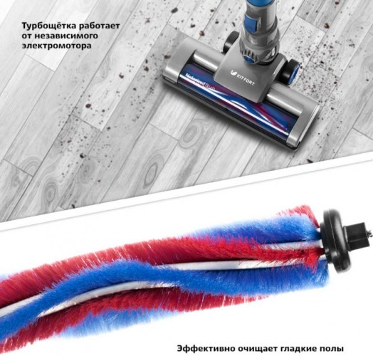 Пылесос ручной Kitfort КТ-541-1 120Вт синий/серый