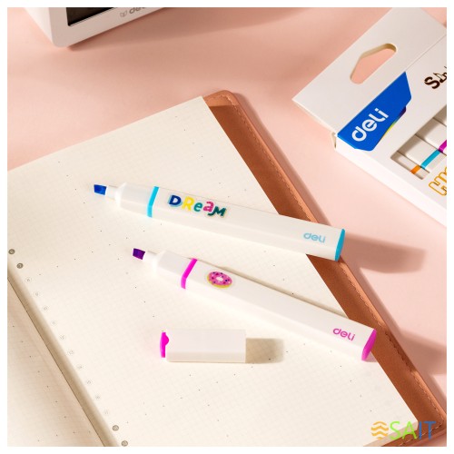 Набор текстовыделителей Deli EU13-6C Little Sinnger скошенный пиш. наконечник 1-4мм 6цв. коробка с европодвесом (6шт.)