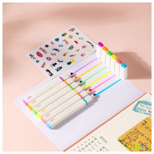 Набор текстовыделителей Deli EU13-6C Little Sinnger скошенный пиш. наконечник 1-4мм 6цв. коробка с европодвесом (6шт.)