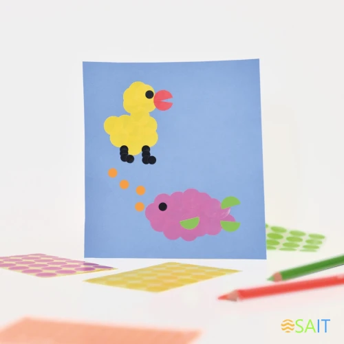 Этикетки Avery Zweckform 3090 104шт на листе диаметр 8мм/70г/м2/4л./ассорти самоклей. универсальная