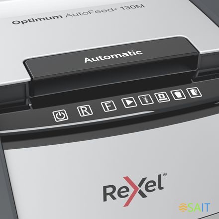 Шредер Rexel Optimum AutoFeed 130M черный с автоподачей (секр.P-5) фрагменты 130лист. 44лтр. скрепки скобы пл.карты