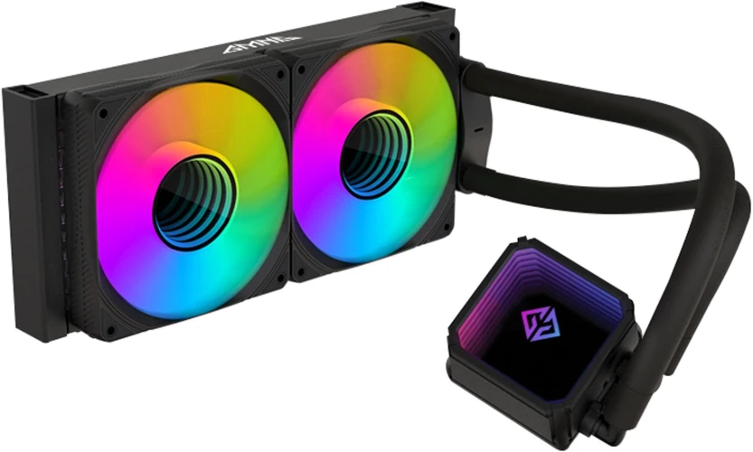 Система водяного охлаждения GMNG GG-LC240ARGB1 ARGB 120x120x25mm Soc-AM5/AM4/1151/1200/2066/1700 черный 4-pin 22-35dB Al+Cu 260W 1200gr Ret (GG-LC240ARGB1-BK)