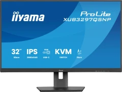 Монитор Iiyama 32" ProLite XUB3297QSNP-B1 черный IPS LED 1ms 16:9 HDMI M/M матовая HAS Piv 1000:1 350cd 178гр/178гр 2560x1440 100Hz DP Quad 2K (1440p) USB 9.5кг