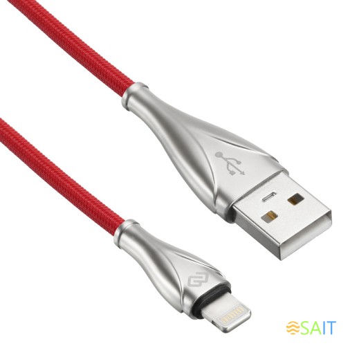 Кабель Digma LIGHT-1.2M-RED USB (m)-Lightning (m) 1.2м красный