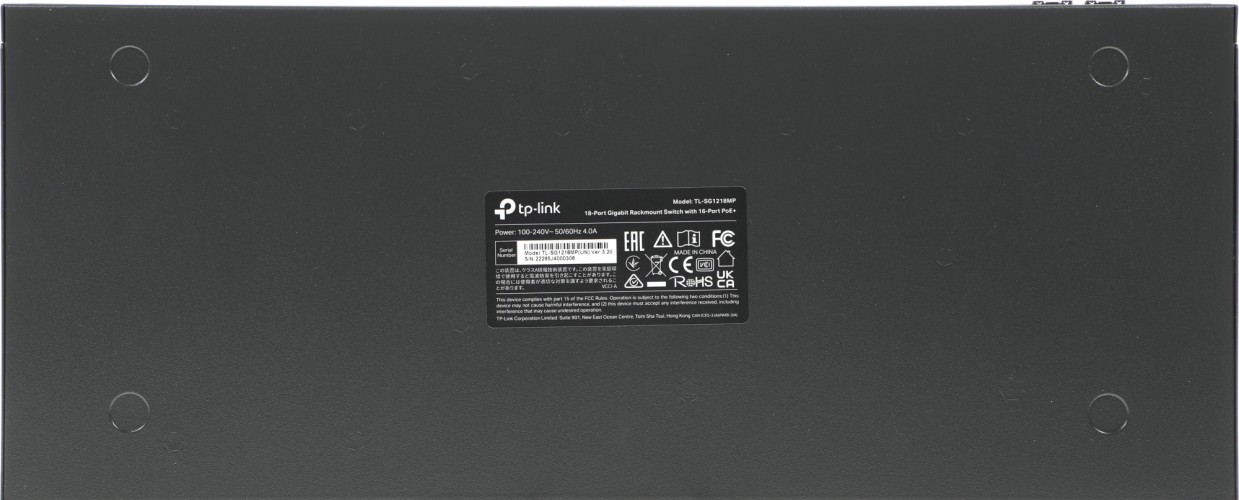 Коммутатор TP-Link TL-SG1218MP (L2) 18x1Гбит/с 2xКомбо(1000BASE-T/SFP) 16PoE+ 250W неуправляемый
