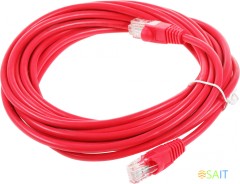 Патч-корд cat.5E molded 5м красный RJ-45 (m)-RJ-45 (m)