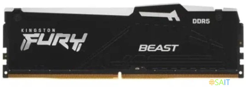 Память DDR5 32Gb 5200MHz Kingston KF552C40BBA-32 Fury Beast Black RGB RTL Gaming PC5-41600 CL40 DIMM 288-pin 1.25В dual rank с радиатором Ret