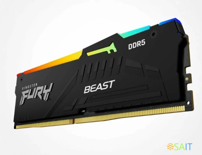 Память DDR5 32Gb 5200MHz Kingston KF552C40BBA-32 Fury Beast Black RGB RTL Gaming PC5-41600 CL40 DIMM 288-pin 1.25В dual rank с радиатором Ret