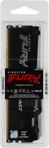 Память DDR5 32Gb 5200MHz Kingston KF552C40BBA-32 Fury Beast Black RGB RTL Gaming PC5-41600 CL40 DIMM 288-pin 1.25В dual rank с радиатором Ret