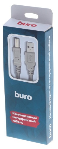 Кабель Buro USB A(m) USB B(m) 1.8м (BHP RET USB_BM18) серый (блистер)