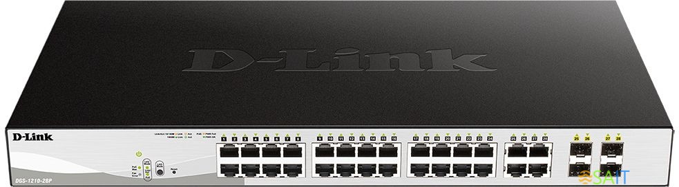 Коммутатор D-Link DGS-1210-28P/FL1A 28x1Гбит/с 4xКомбо(1000BASE-T/SFP) 24PoE 193W управляемый