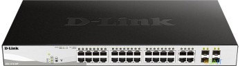Коммутатор D-Link DGS-1210-28P/FL1A 28x1Гбит/с 4xКомбо(1000BASE-T/SFP) 24PoE 193W управляемый