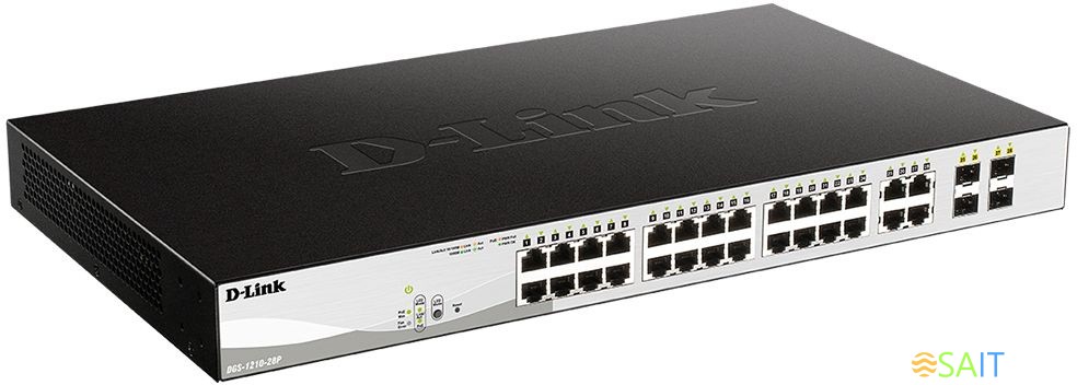 Коммутатор D-Link DGS-1210-28P/FL1A 28x1Гбит/с 4xКомбо(1000BASE-T/SFP) 24PoE 193W управляемый
