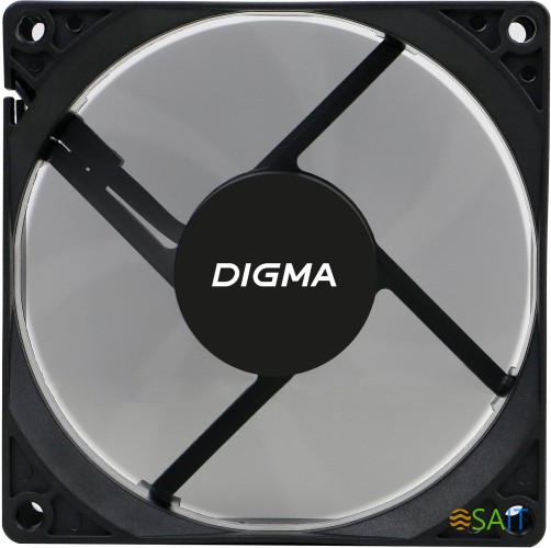 Вентилятор для корпуса Digma DFAN-90 90х90x25 черный 3-pin 4-pin (Molex) 23дБ Ret