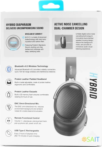 Наушники мониторные A4Tech Fstyler BH350C черный беспроводные bluetooth оголовье (BH350C BLACK)