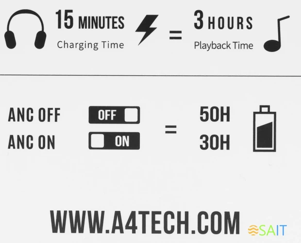 Наушники мониторные A4Tech Fstyler BH350C черный беспроводные bluetooth оголовье (BH350C BLACK)