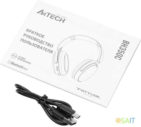 Наушники мониторные A4Tech Fstyler BH350C черный беспроводные bluetooth оголовье (BH350C BLACK)