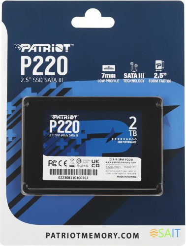 Накопитель SSD Patriot SATA-III 2TB P220S2TB25 P220 2.5"