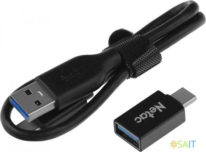 Накопитель SSD Netac USB-C 1Tb NT01ZSLIM-001T-32BK Z Slim 1.8" черный