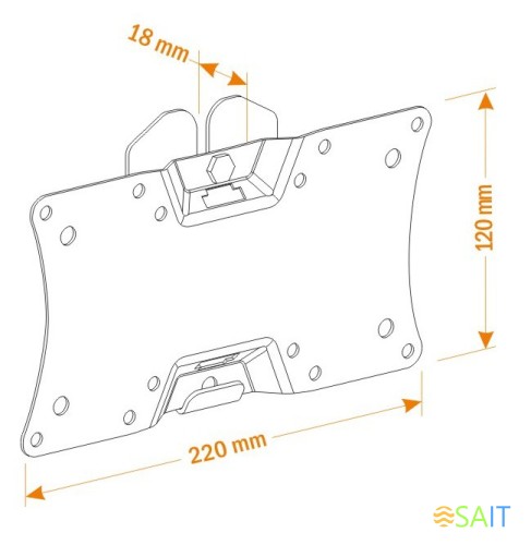 Кронштейн для телевизора Holder LCDS-5060 черный глянец 19"-32" макс.30кг настенный фиксированный