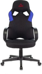 Кресло игровое Zombie RUNNER черный/синий ткань/эко.кожа крестов. пластик