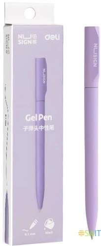 Ручка гелев. Deli Nusign (NS552VIOLET) фиолетовый d=0.5мм черн. черн. кор.карт. автом.