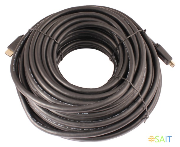 Кабель аудио-видео LAZSO WH-111 HDMI (m)/HDMI (m) 25м. позолоч.конт. черный (WH-111(25M))