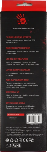 Коврик для мыши A4Tech Bloody MP-35N Средний черный 350x250x4мм