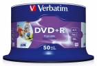 Диск DVD+R Verbatim 4.7Gb 16x Cake Box (50шт) Printable (43512)