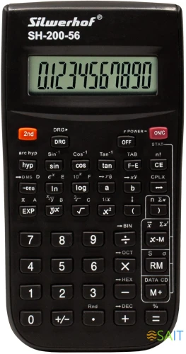 Калькулятор научный Silwerhof SH-200-56 черный 10-разр.
