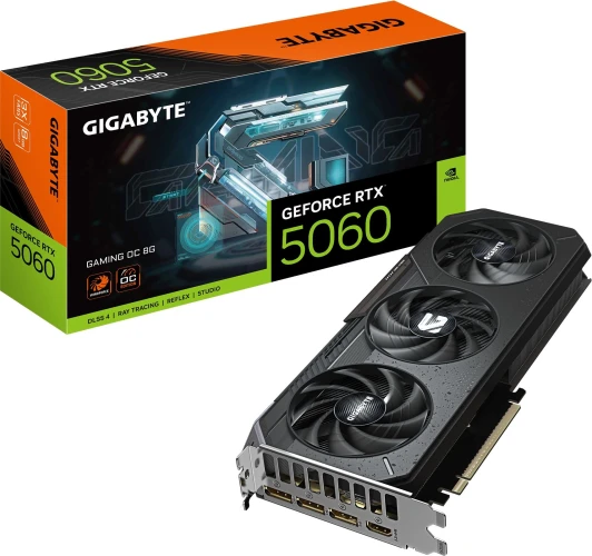 Видеокарта Gigabyte PCI-E 5.0 GV-N5060GAMING-8GD 1.0 NVIDIA GeForce RTX 5060 8Gb 128bit GDDR7 2497/28000 HDMIx1 DPx3 HDCP Ret
