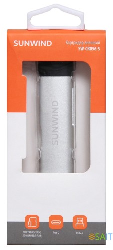 Устройство чтения карт памяти USB Type-C SunWind SW-CR056-S серебристый
