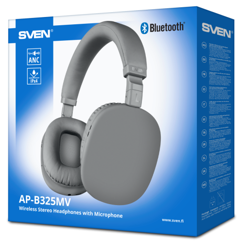 Беспроводные наушники с микрофоном SVEN AP-B325MV, серый (Bluetooth, ANC, 400mAh) SVEN AP-B325MV