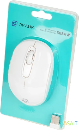 Мышь Оклик 505MW белый оптическая 1000dpi беспров. USB для ноутбука 3but (1018257)