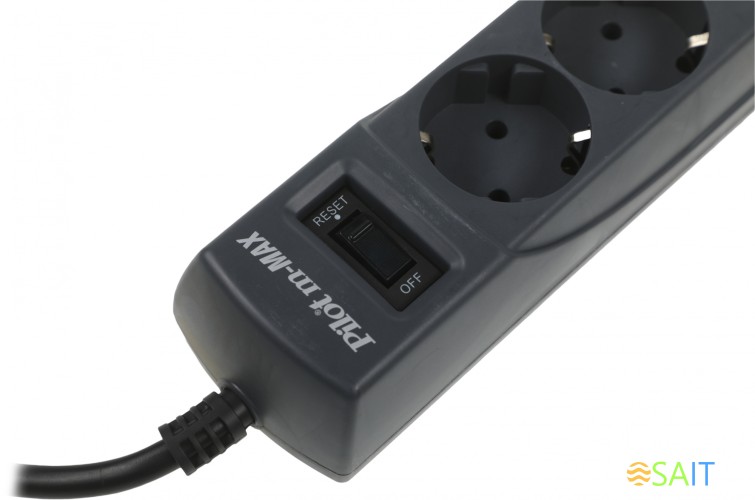 Сетевой фильтр Pilot m-MAX 5м (4 розетки) серый (коробка)