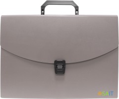 Портфель Бюрократ -BPP13GREY 13 отдел. A4 пластик 0.7мм серый