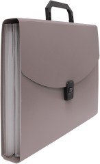 Портфель Бюрократ -BPP13GREY 13 отдел. A4 пластик 0.7мм серый