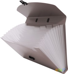 Портфель Бюрократ -BPP13GREY 13 отдел. A4 пластик 0.7мм серый