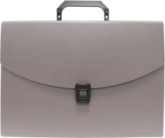 Портфель Бюрократ -BPP13GREY 13 отдел. A4 пластик 0.7мм серый