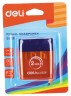 Точилка для карандашей ручная Deli E0526 2 отверстия пластик ассорти блистер